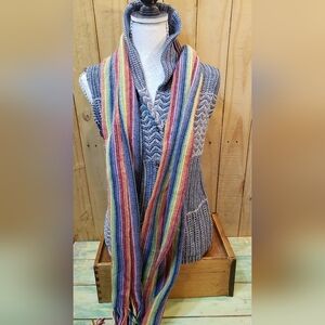 Chaps Sweater Vest W/ Hand Knit Scarf